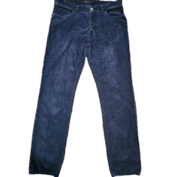 Theory Pants - THEORY WOMEN'S NAVY BLUE ZIGGY SLIM LEG MID-RISE CORDUROY PANTS SIZE 34